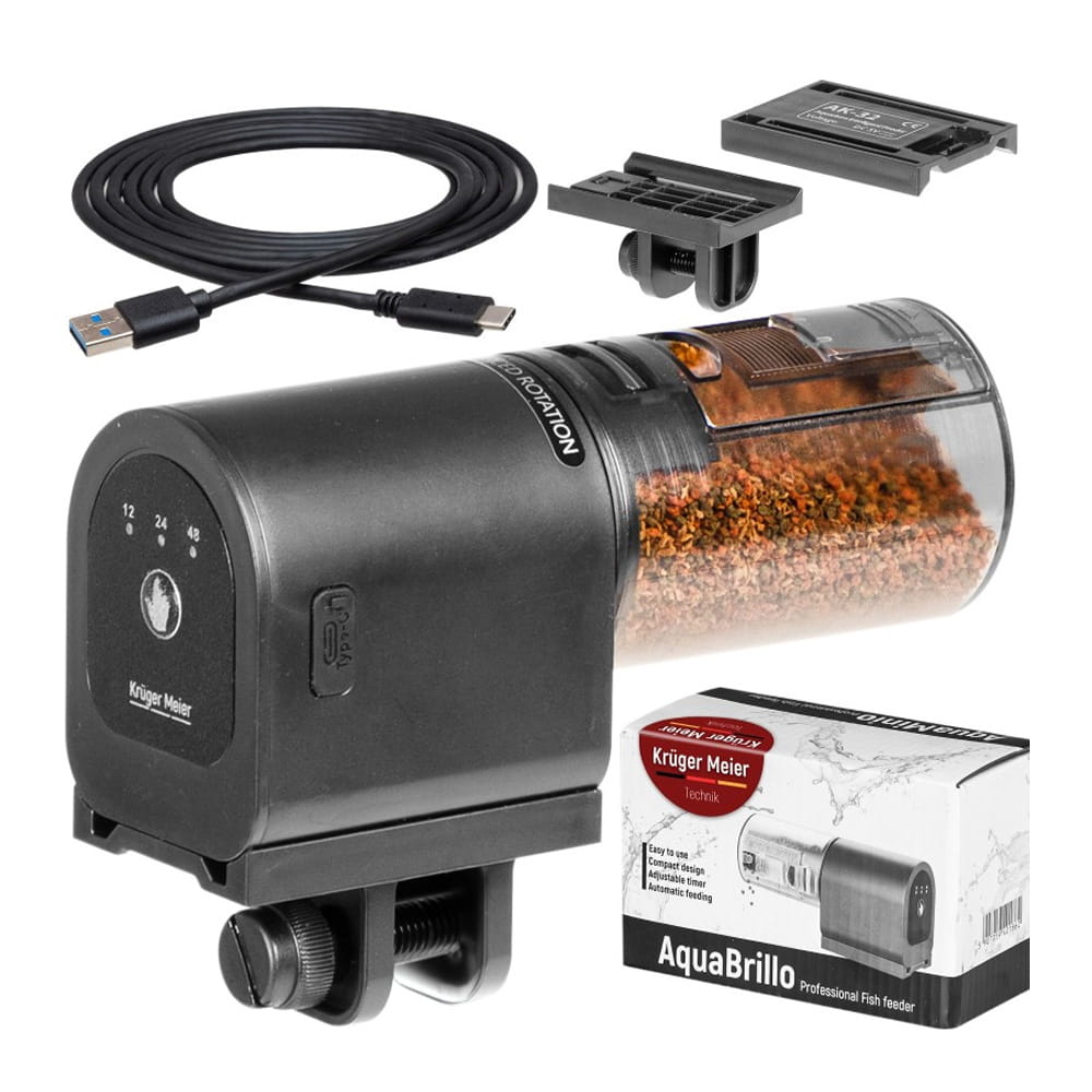 Kruger Meier AquaBrillo 90 - karmnik automatyczny dla ryb 3 tryby karmienia